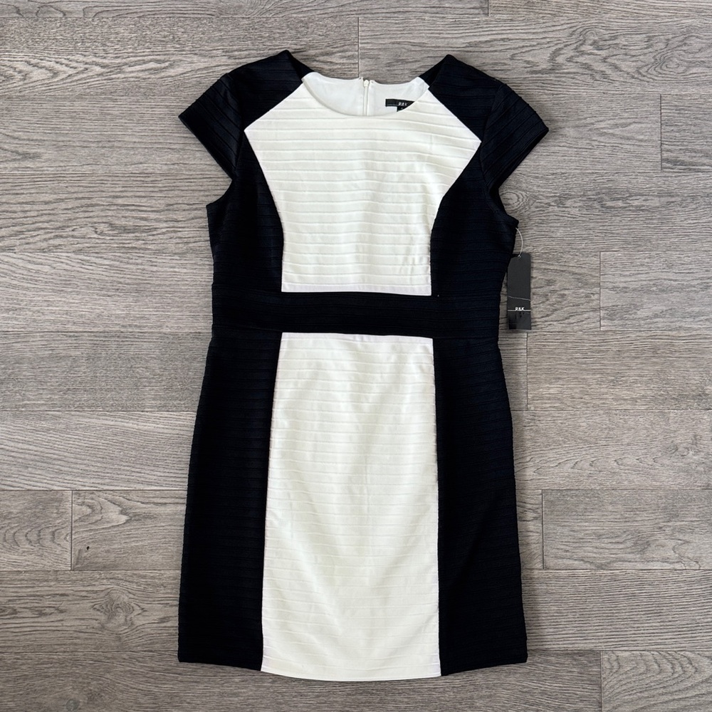 🌼R&K🌼 NWT Black and White Women's Sheath Dress, Size 16